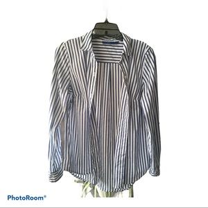 Navy and white button up